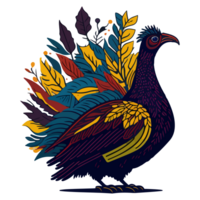 illustration of thanksgiving colorful turkey png