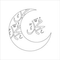 prophet muhammad calligraphy, icon ellements illustration vector