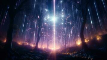 radiant lens flare symphony, digital art illustration, Generative AI photo