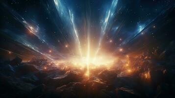 radiant lens flare symphony, digital art illustration, Generative AI photo