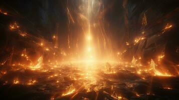 incandescent flare of light, digital art illustration, Generative AI photo