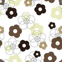 Seamless pattern of brown flowers on a white background for fabric prints, textiles, gift wrapping paper. colorful vector for kids, flat style, print headscarf, scarf