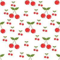 Cute cherry seamless pattern for fabric print, textile, gift wrapping paper. colorful vector for children, flat style