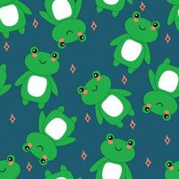 Seamless frog pattern for fabric prints, textiles, gift wrapping paper. colorful vector for children, flat style