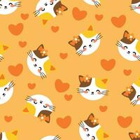 Cute cat seamless pattern for fabric print, textile, gift wrapping paper. colorful vector for children, flat style