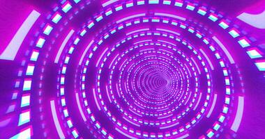 Abstract futuristic purple hi-tech tunnel from energy circles and magic lines background photo