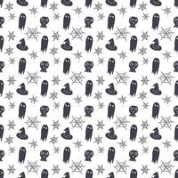 Seamless Halloween pattern. Doodle Halloween background vector