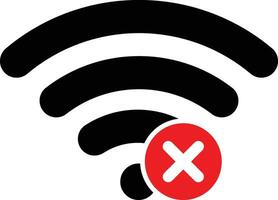 No wifi connection icon . Wi-fi disabled. No wireless icon vector