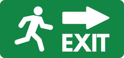 Emergency exit symbol vector . Green exit symbol
