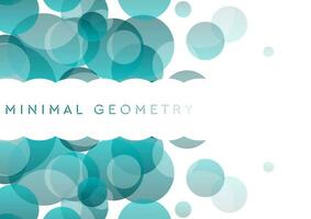 Blue circles tech abstract minimal geometry background vector