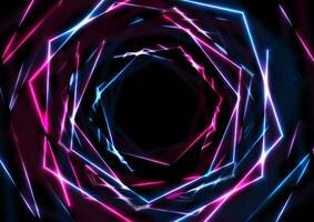 Blue purple glowing neon tech hexagons abstract background vector