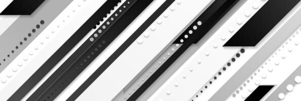 Black and white geometric tech abstract background vector