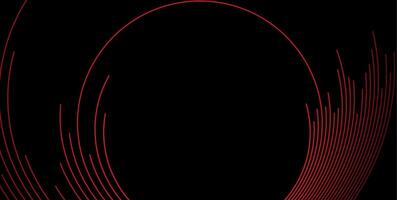 Dark red minimal round lines abstract futuristic tech background vector