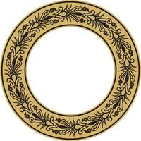 Vector gold seamless round Egyptian ornament. Infinite circle, ring, border, Ancient Egypt frame