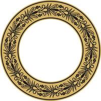 Vector gold seamless round Egyptian ornament. Infinite circle, ring, border, Ancient Egypt frame