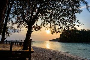 Sunset over the sea at Tarutao island, Thailand photo