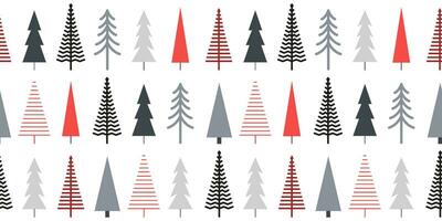 Christmas and pine tree minimalistic seamless pattern. Scandinavian winter. Forest. Endless background, wrapping paper, banner, backdrop. vector