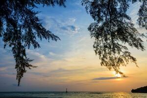 Sunset over the sea at Tarutao island, Thailand photo