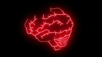 animated brain logo with glowing neon lines video