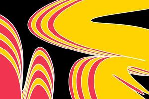 Abstract red yellow groovy hippie background. Psychedelic wavy swirl 90s design. Vector illustration