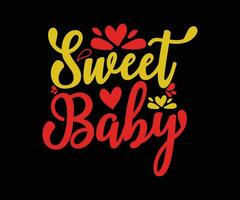 Sweet Baby Retro T-shirt Design vector