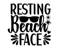 Resting Beach Face T-shirt Design Vector File.