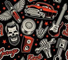 rockabilly seamless pattern vector