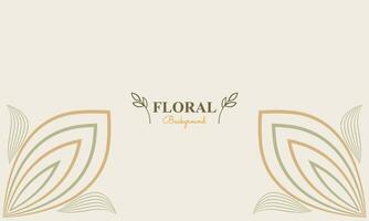 floral background with abstract natural shape, leaf and floral ornament in soft pastel color style vector