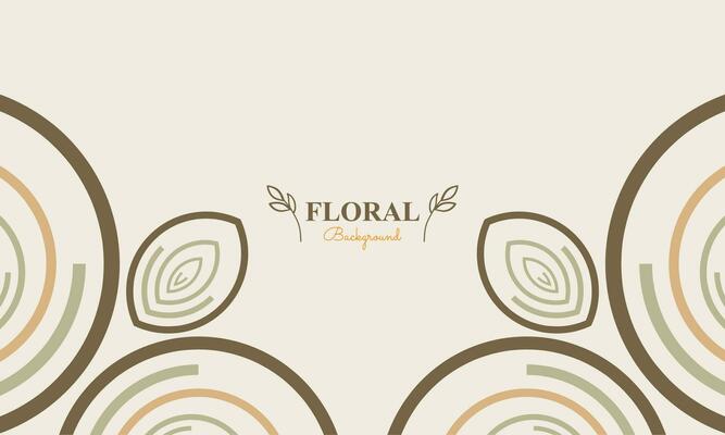 floral background with abstract natural shape, leaf and floral ornament in soft pastel color style