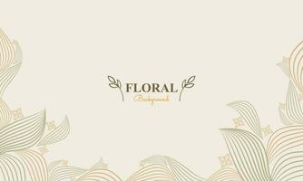 floral background with abstract natural shape, leaf and floral ornament in soft pastel color style vector