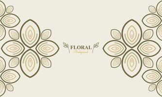 floral background with abstract natural shape, leaf and floral ornament in soft pastel color style vector