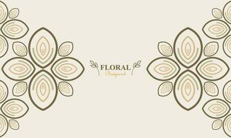 floral background with abstract natural shape, leaf and floral ornament in soft pastel color style vector