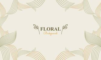 natural floral background with abstract natural shape, leaf and floral ornament in soft color style vector
