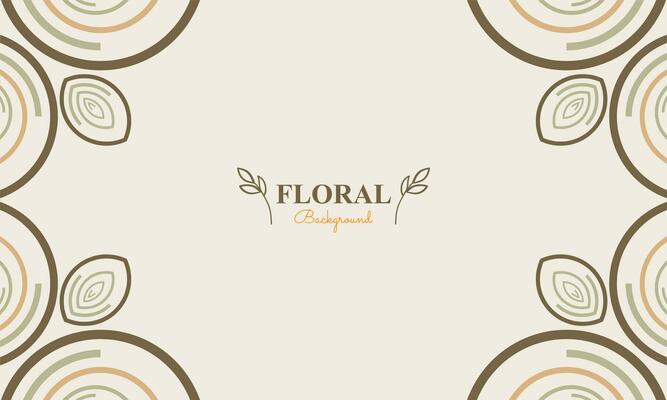 floral background with abstract natural shape, leaf and floral ornament in soft pastel color style