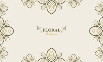 floral background with abstract natural shape, leaf and floral ornament in soft pastel color style vector