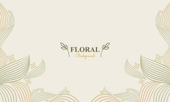 floral background with abstract natural shape, leaf and floral ornament in soft pastel color style vector