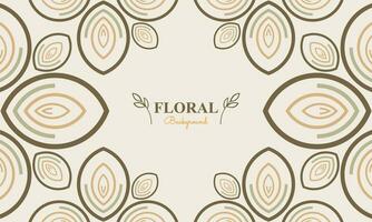 floral background with abstract natural shape, leaf and floral ornament in soft pastel color style vector