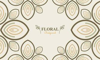 floral background with abstract natural shape, leaf and floral ornament in soft pastel color style vector