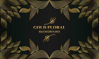 beautiful gold floral background with floral, flower and leaf ornament vector