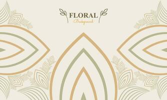 floral background with abstract natural shape, leaf and floral ornament in soft pastel color style vector