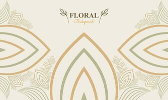 floral background with abstract natural shape, leaf and floral ornament in soft pastel color style vector