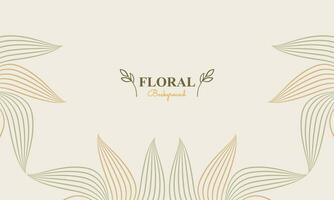 natural floral background with abstract natural shape, leaf and floral ornament in soft color style vector