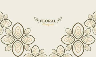 floral background with abstract natural shape, leaf and floral ornament in soft pastel color style vector