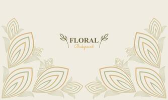floral background with abstract natural shape, leaf and floral ornament in soft pastel color style vector