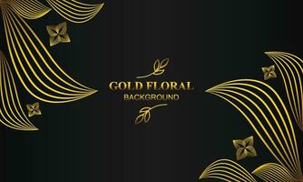 beautiful gold floral background with floral, flower and leaf ornament vector