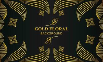 beautiful gold floral background with floral, flower and leaf ornament vector