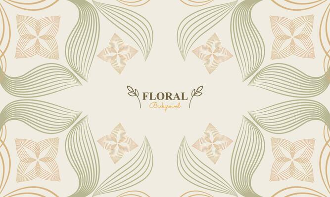natural floral background with abstract natural shape, leaf and floral ornament in soft color style
