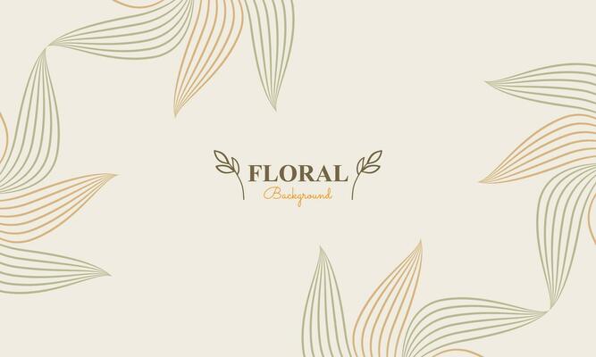 natural floral background with abstract natural shape, leaf and floral ornament in soft color style