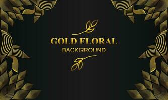 beautiful gold floral background with floral, flower and leaf ornament vector