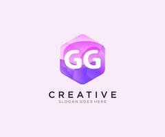 GG initial logo With Colorful Hexagon Modern Business Alphabet Logo template vector. vector